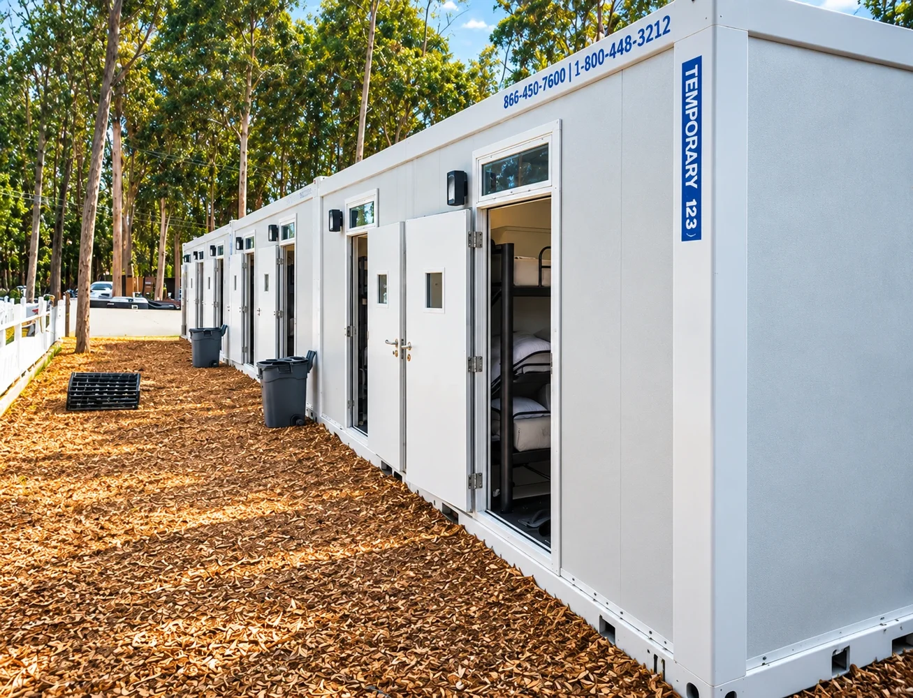 20ft accommodation unit exterior side view